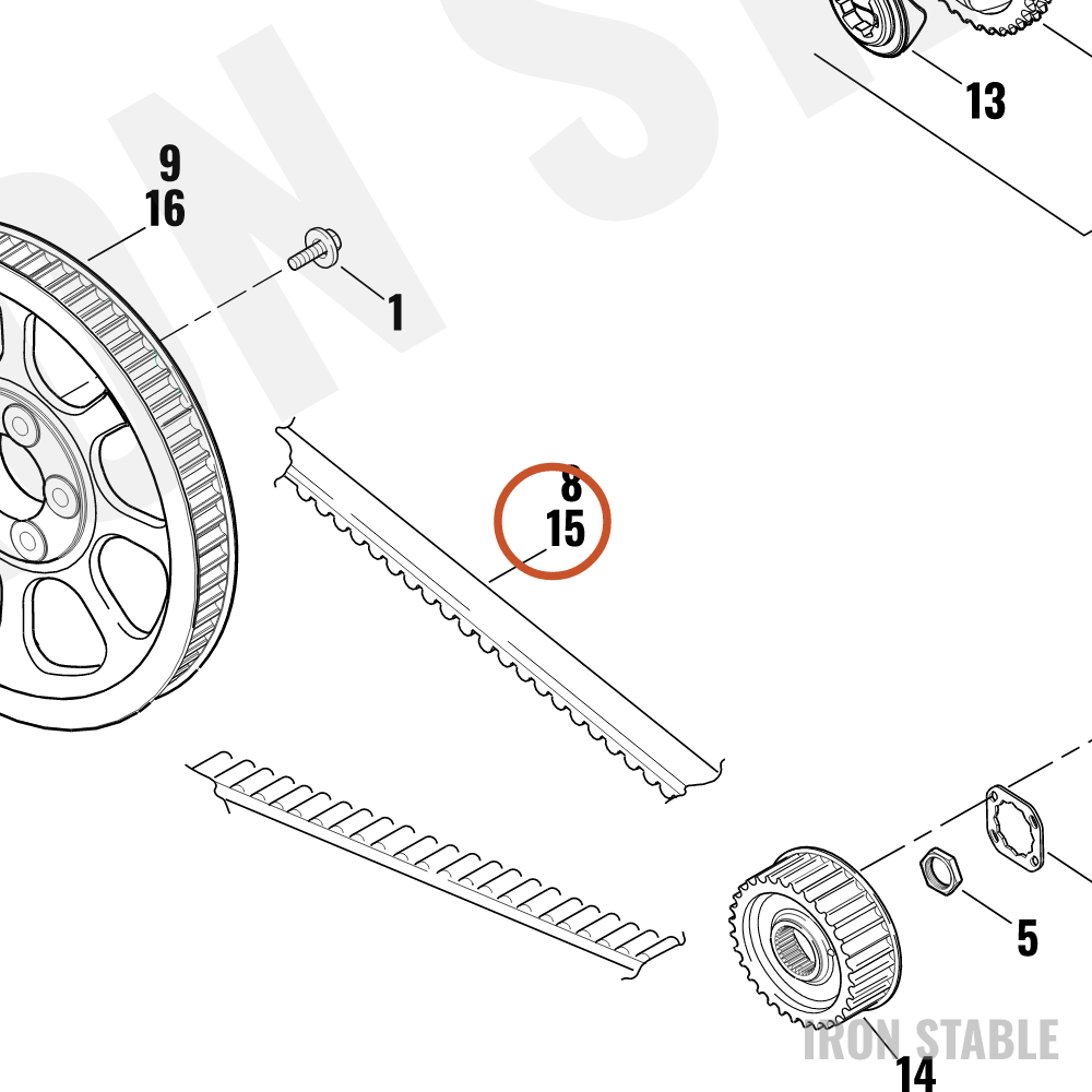 Harley-Davidson Belt, Sec Drv, 130t, X7n, 1 In.wid