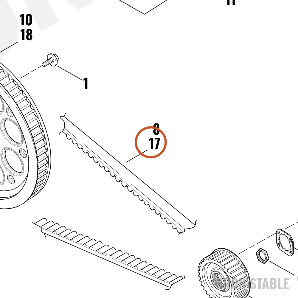 Harley-Davidson Belt, Sec Drv, 136t, 1 In.wide