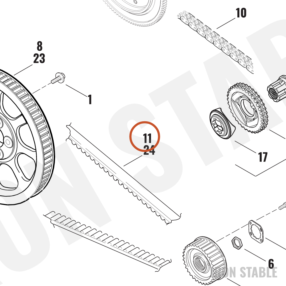 Harley-Davidson Belt, Drive, Secondary, Rr/133t, 1 Wi