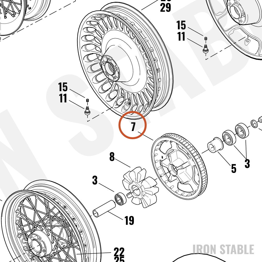 Harley-Davidson Sprocket/Bearing Assembly, 68t/Fnl D