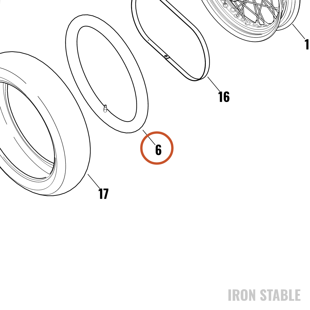 Harley-Davidson Inner Tube, 17/0 Deg Offset