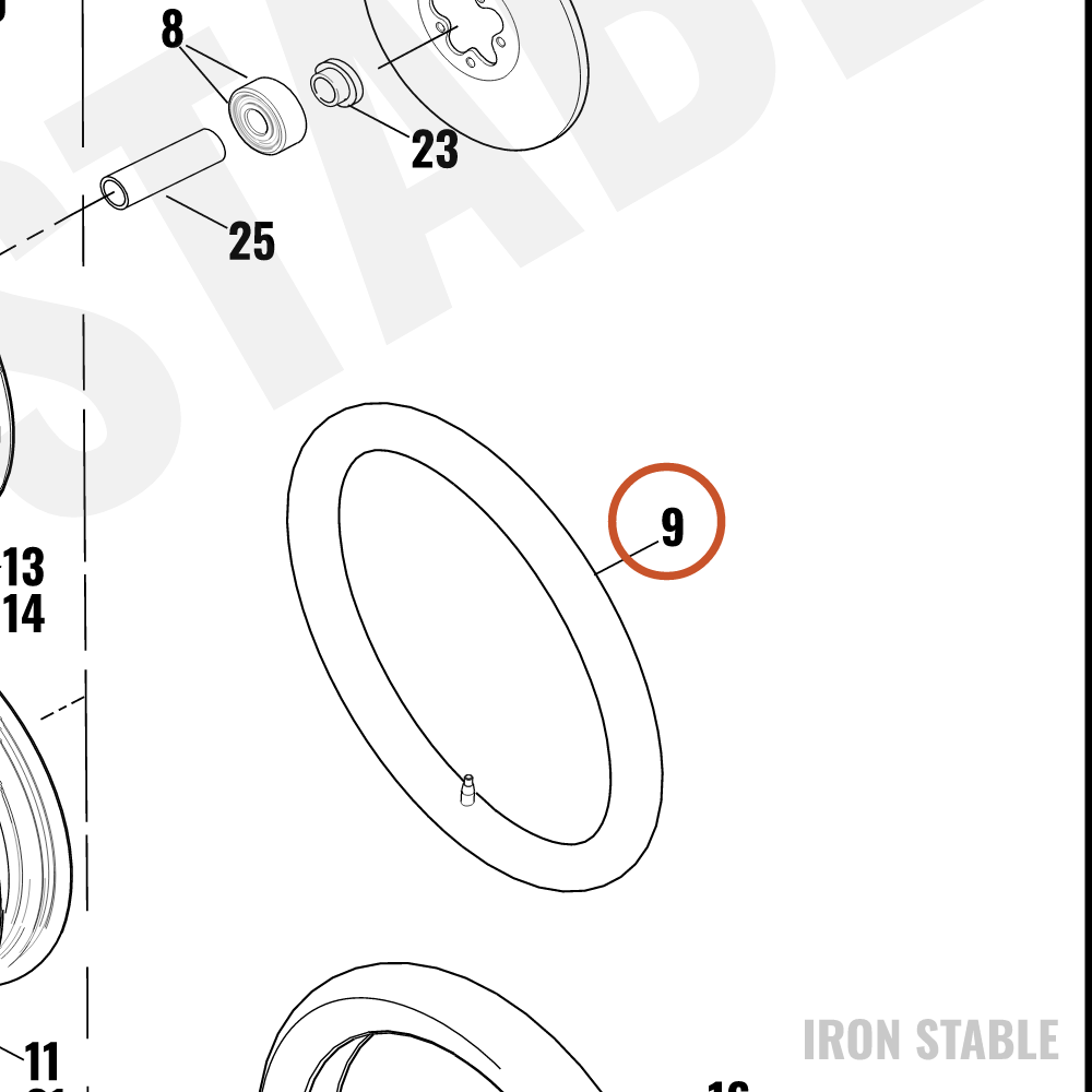 Harley-Davidson Inner Tube, 16/0 Deg Offset