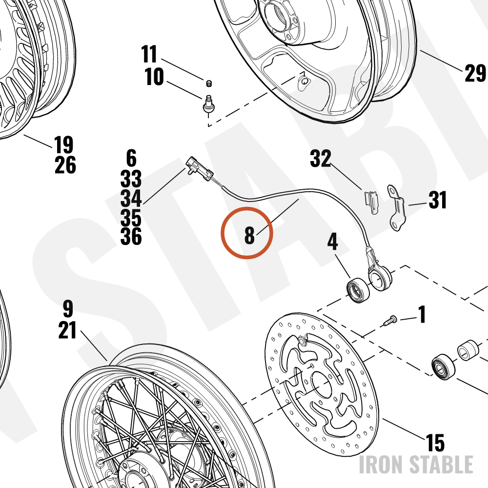 Harley-Davidson Sensor, Whl Speed (Wss)