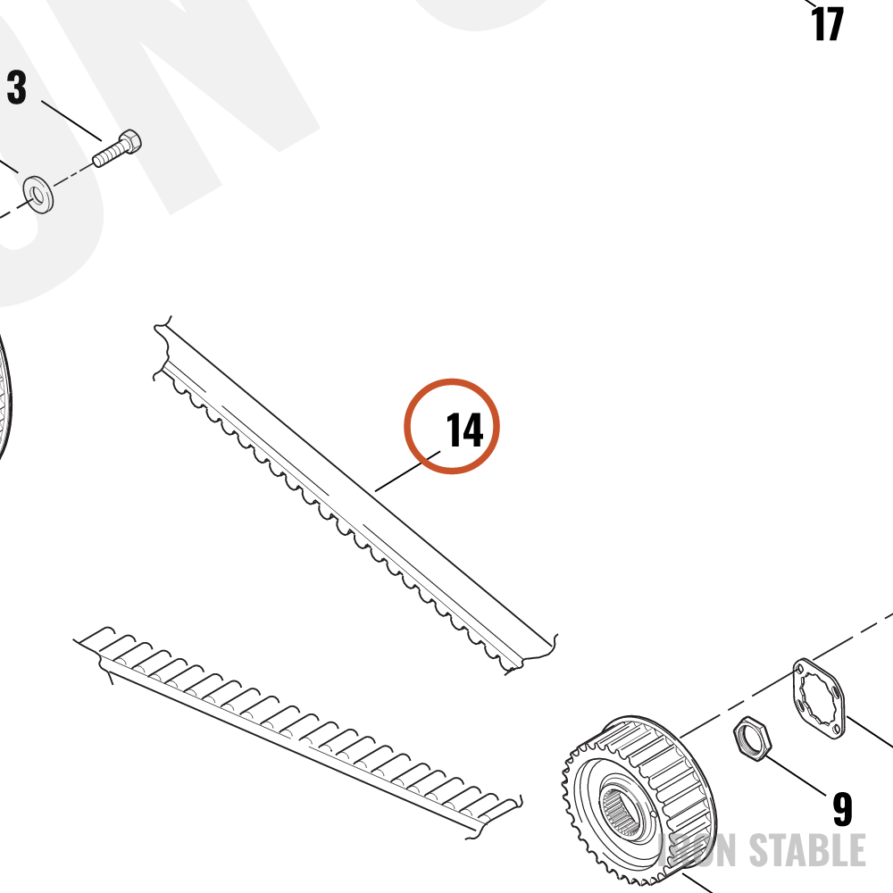 Harley-Davidson Secondary Belt, 135t/20mm Wide