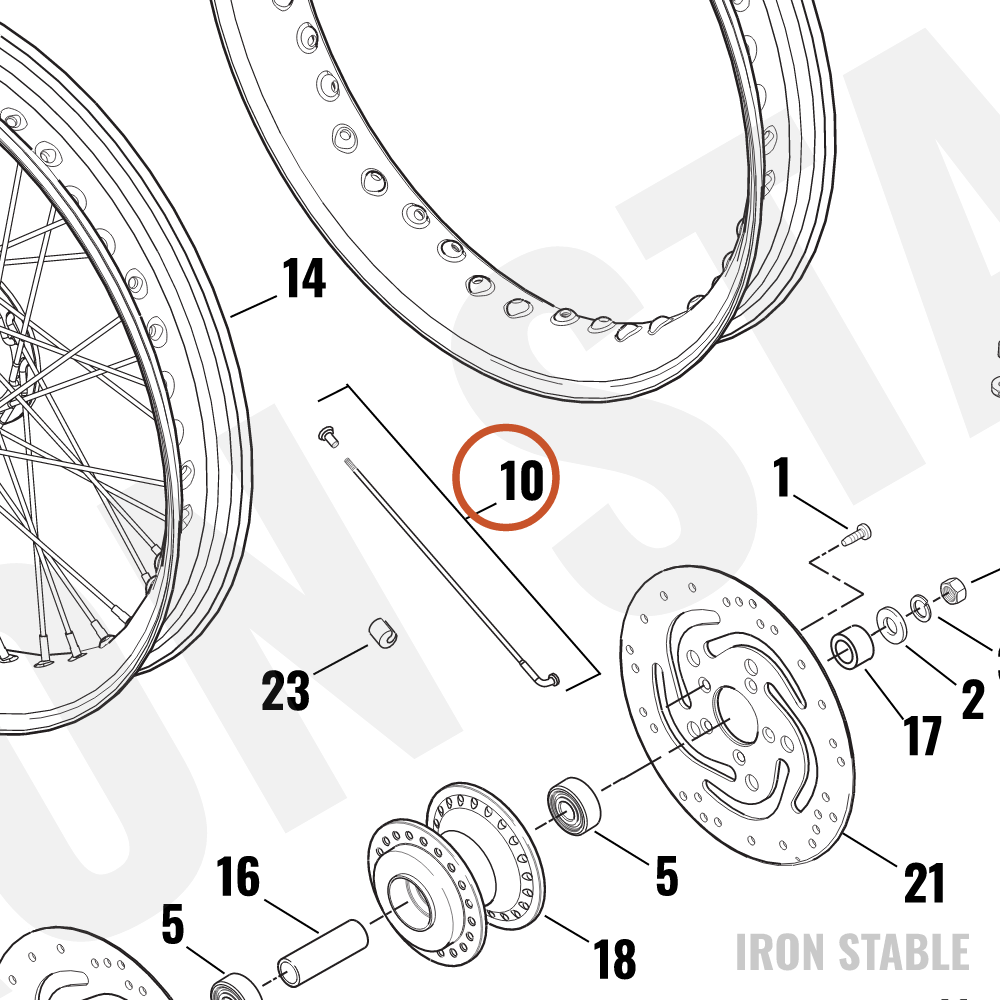Harley-Davidson Bom Kit Spoke & Nipple, 19-Lng/