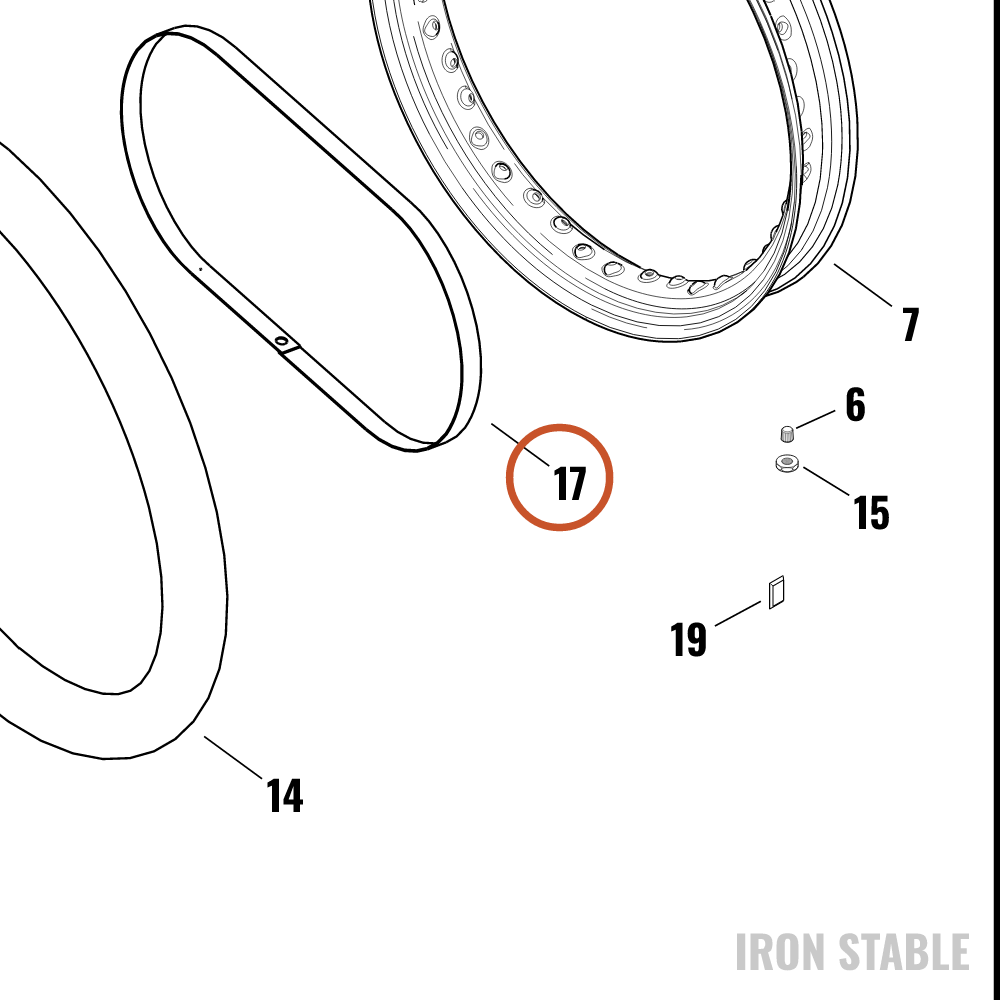 Harley-Davidson Rim Strip, 16 In, Mich, Offvalve