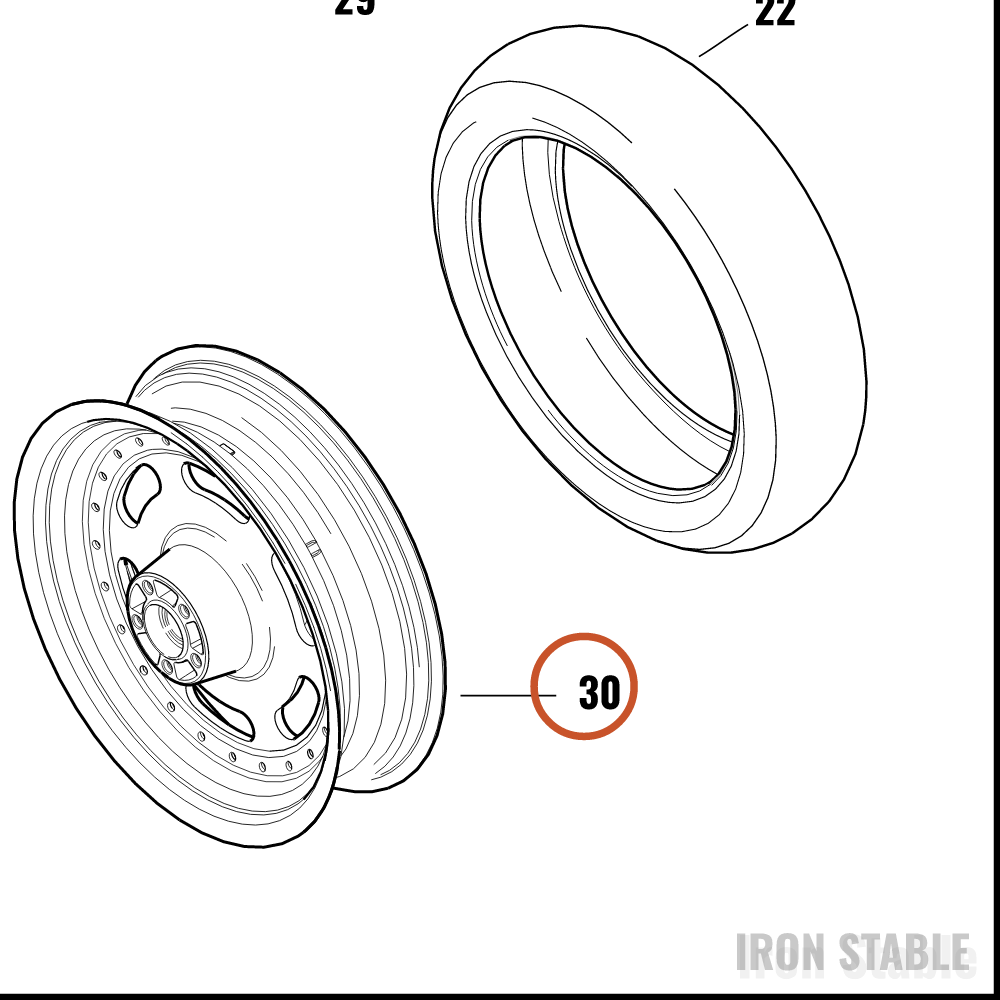 Harley-Davidson Whl, Rr, Slot, Mach, Gblk, 16x5