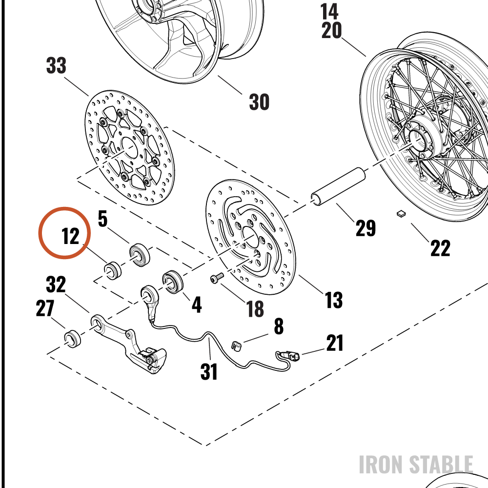 Harley-Davidson Spacer, Rr Whl, Rr, Blk Anodized