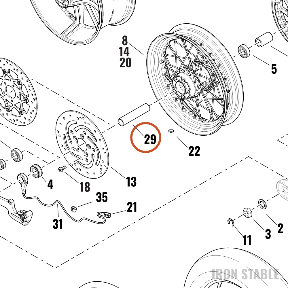Harley-Davidson Spacer, Rr Whl Bearing, Wide