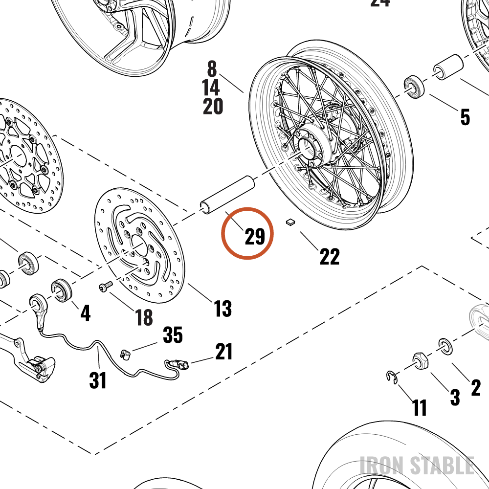 Harley-Davidson Spacer, Rr Whl Bearing, Wide