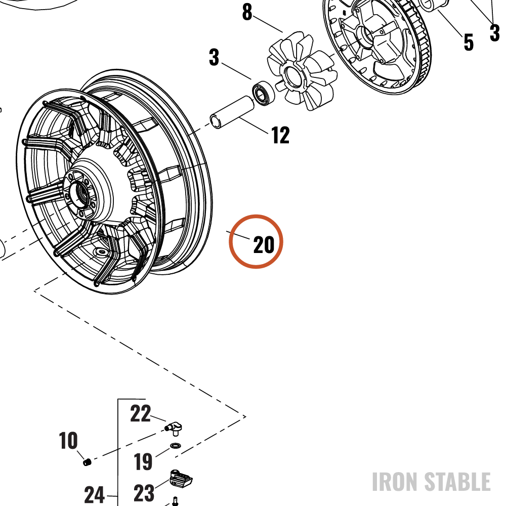 Harley-Davidson Whl, Rr, 10spk, Blk, 16x5, Tpms