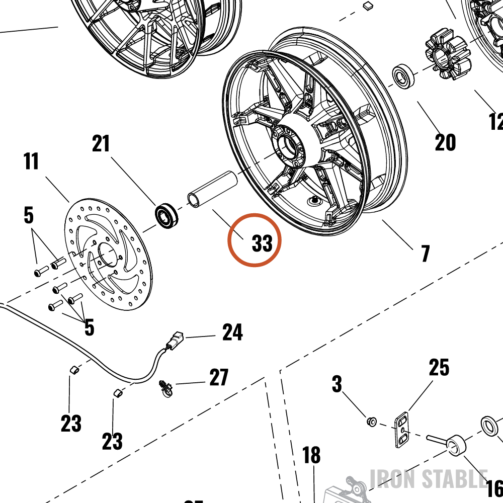 Harley-Davidson Spacer, Rr Whl Bearing, 116.36