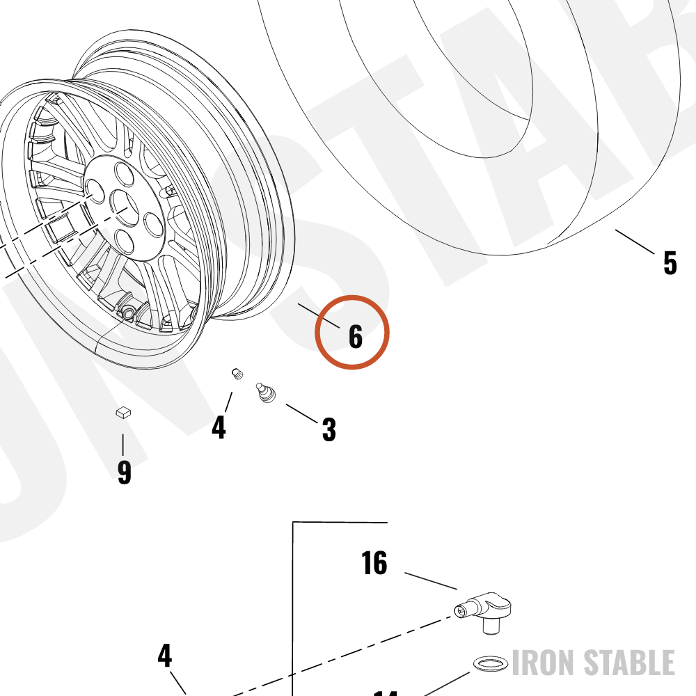 Harley-Davidson Whl Assembly, Rr, S/5spk, Gblk/Gclr, 1