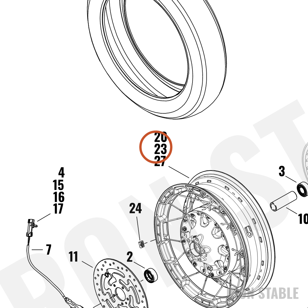 Harley-Davidson Whl Assembly, Rr, Lcd32, Gblk/Ctrs Ch