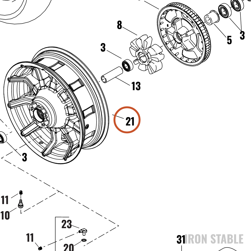 Harley-Davidson Whl, Rr, 10xspk, Brnz, 18x5