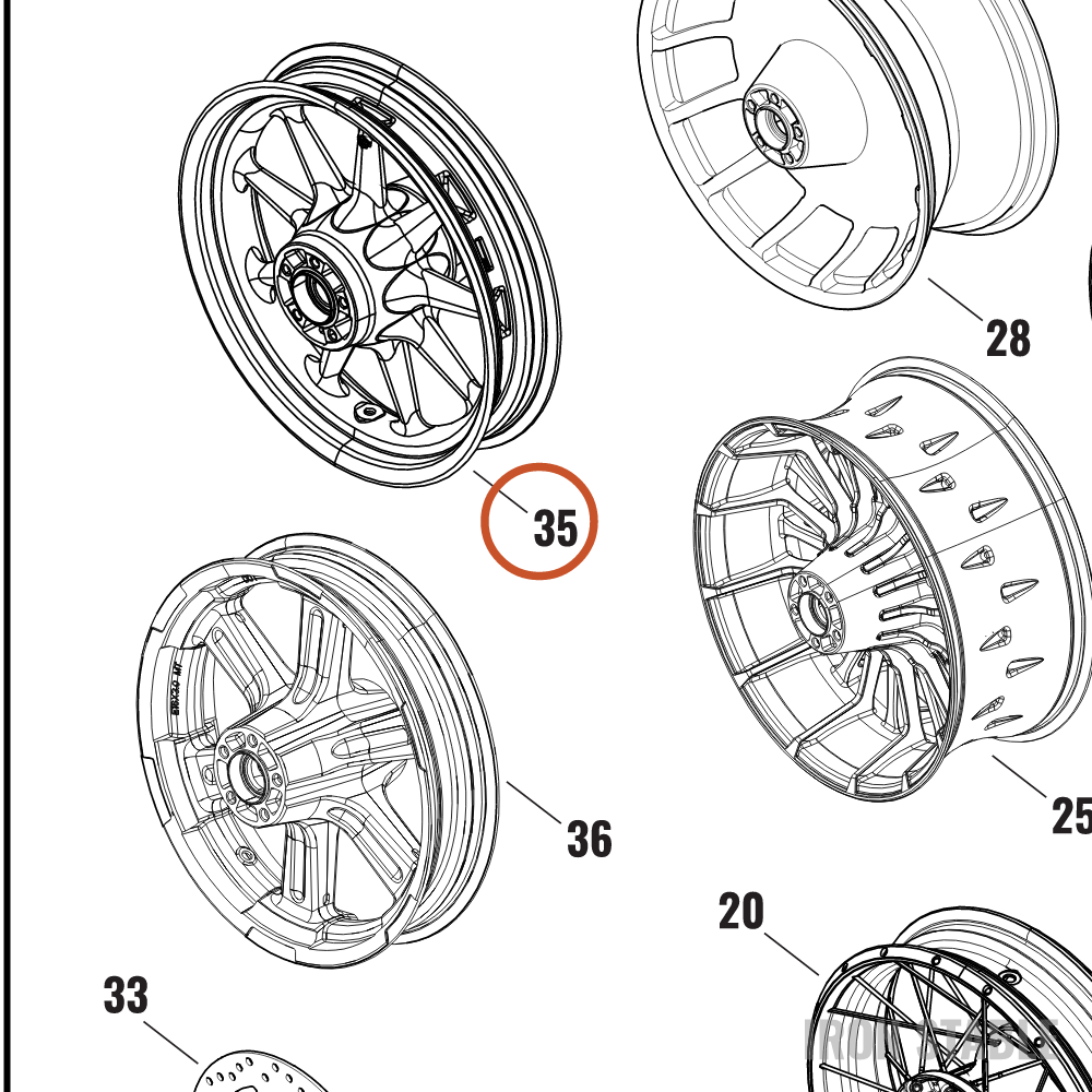 Harley-Davidson Whl, Rr, 9spk, Blk, St, 16x3