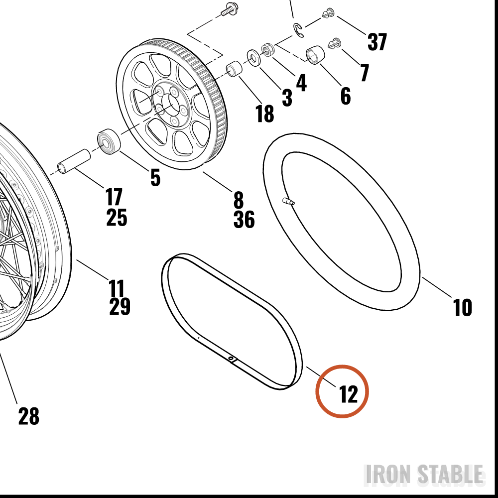 Harley-Davidson Rim Strip, 6x17