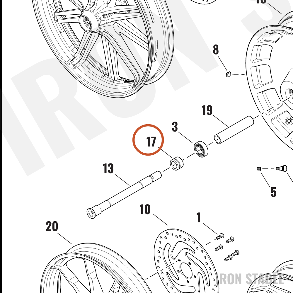 Harley-Davidson Spacer, Fr Whl Bearing, X