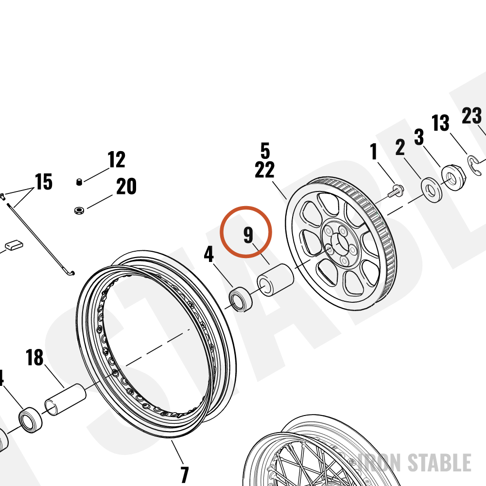Harley-Davidson Spacer, Lh/Rr, Whl Brng/Zinc Plt