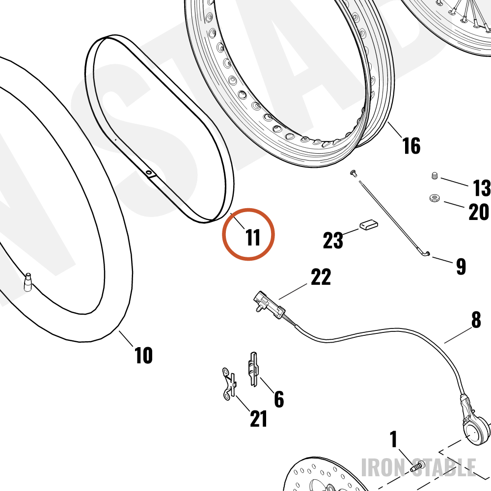 Harley-Davidson Rim Strip, 21 In, Mich, Ctrvalve