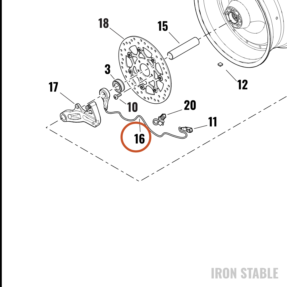 Harley-Davidson Snsr Ring, Abs Whl, Rear Wss