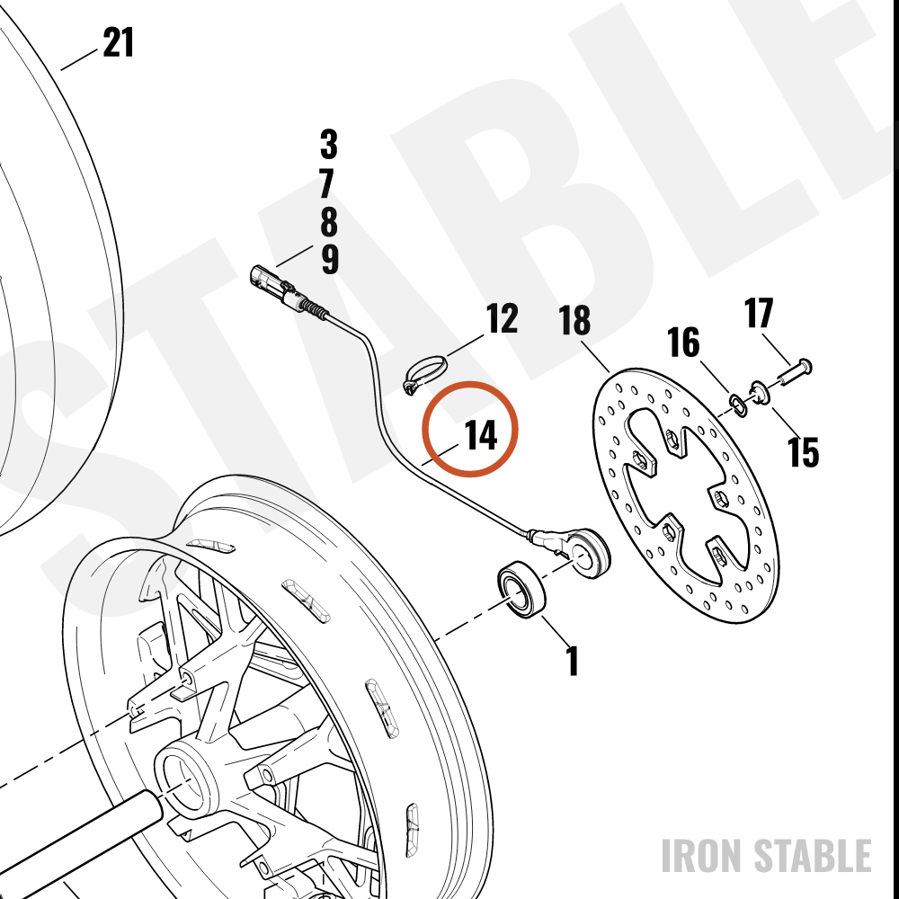 Harley-Davidson Snsr Ring, Abs Whl, Rear