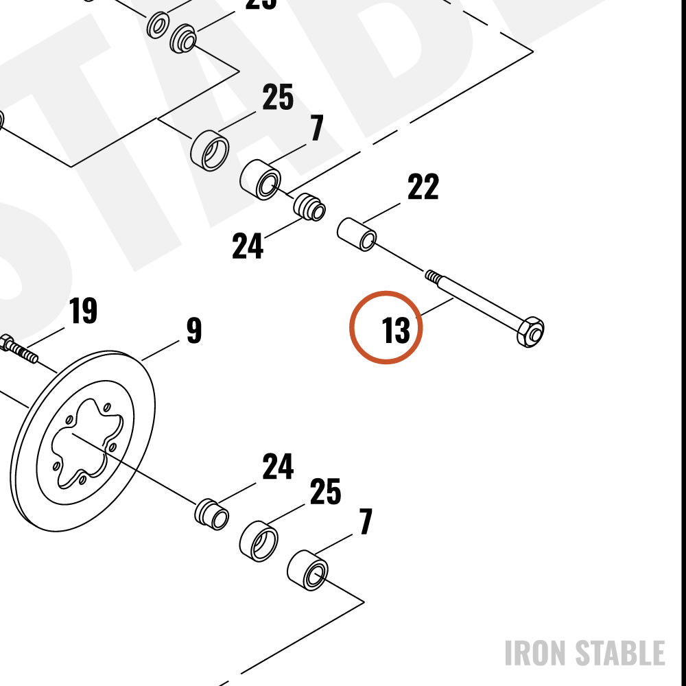Harley-Davidson Axle Kit, Rear, Big Twins