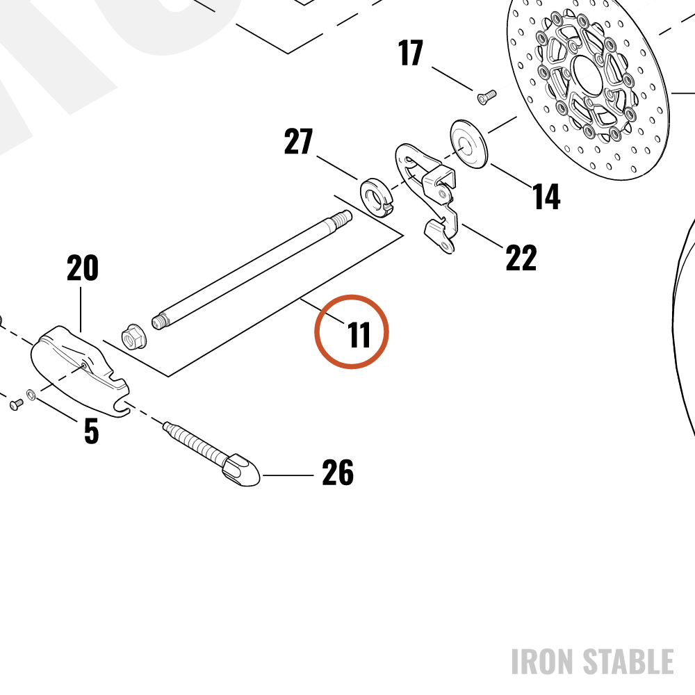Harley-Davidson Axle Assembly, Rr