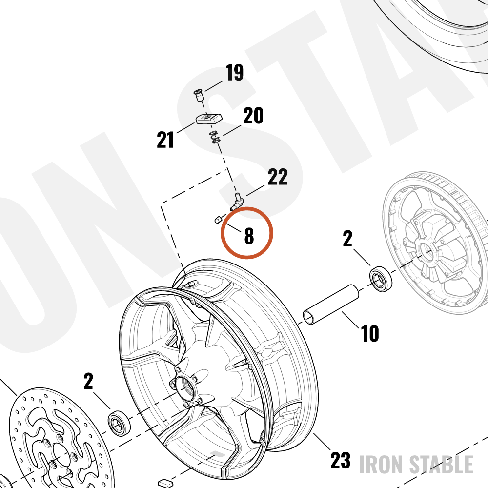 Harley-Davidson Kit Valve Stem Cap, Acorn, W/Bar