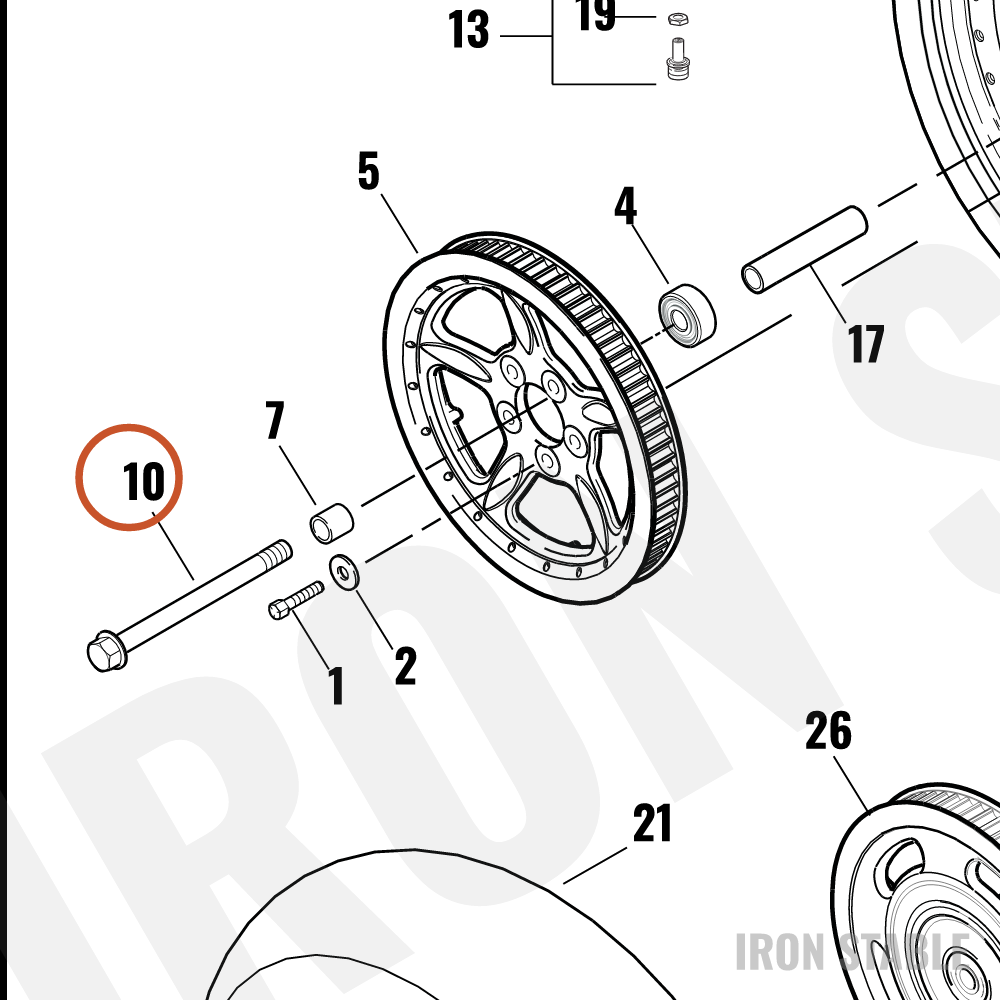 Harley-Davidson Axle, Rr