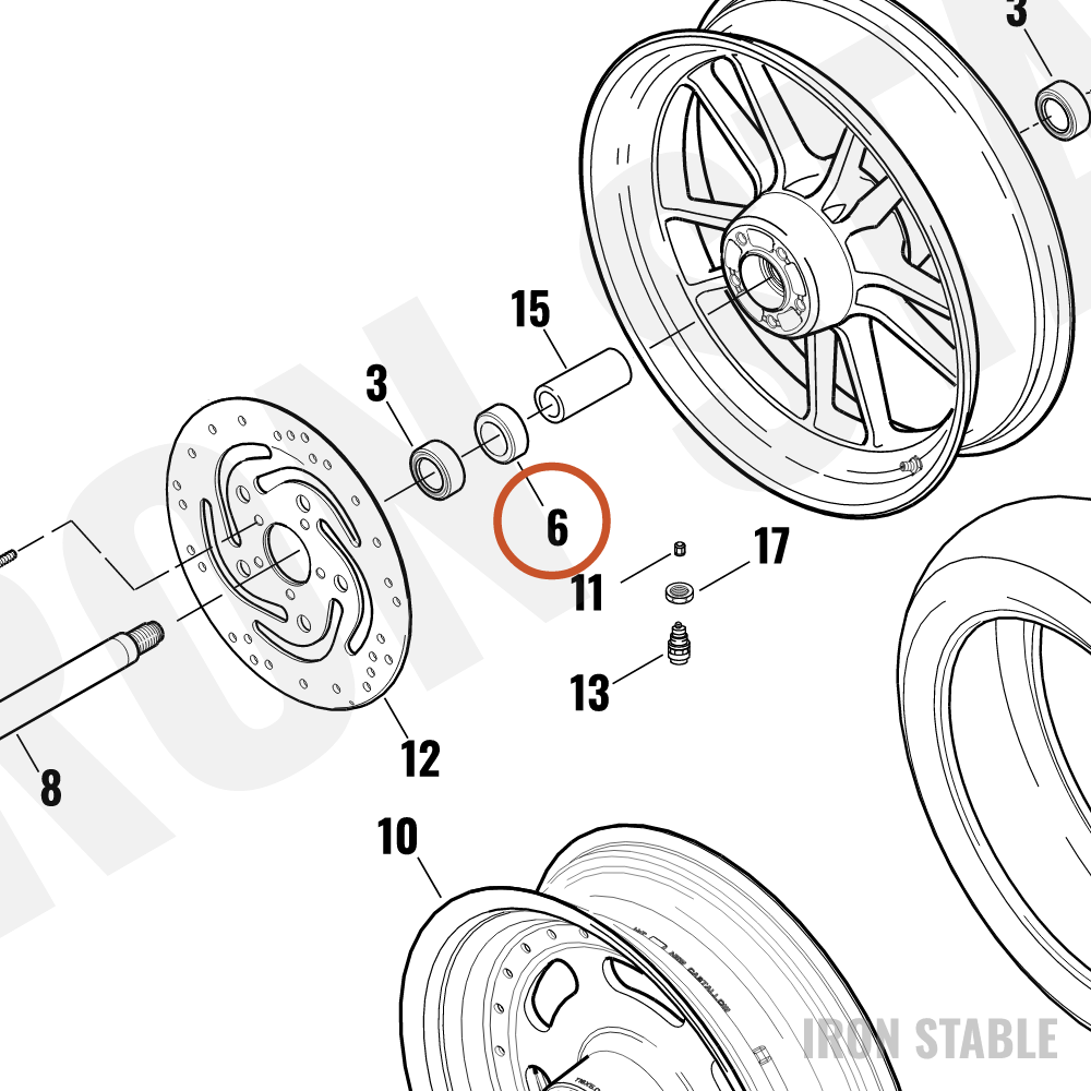 Harley-Davidson Spacer, Whl Brng