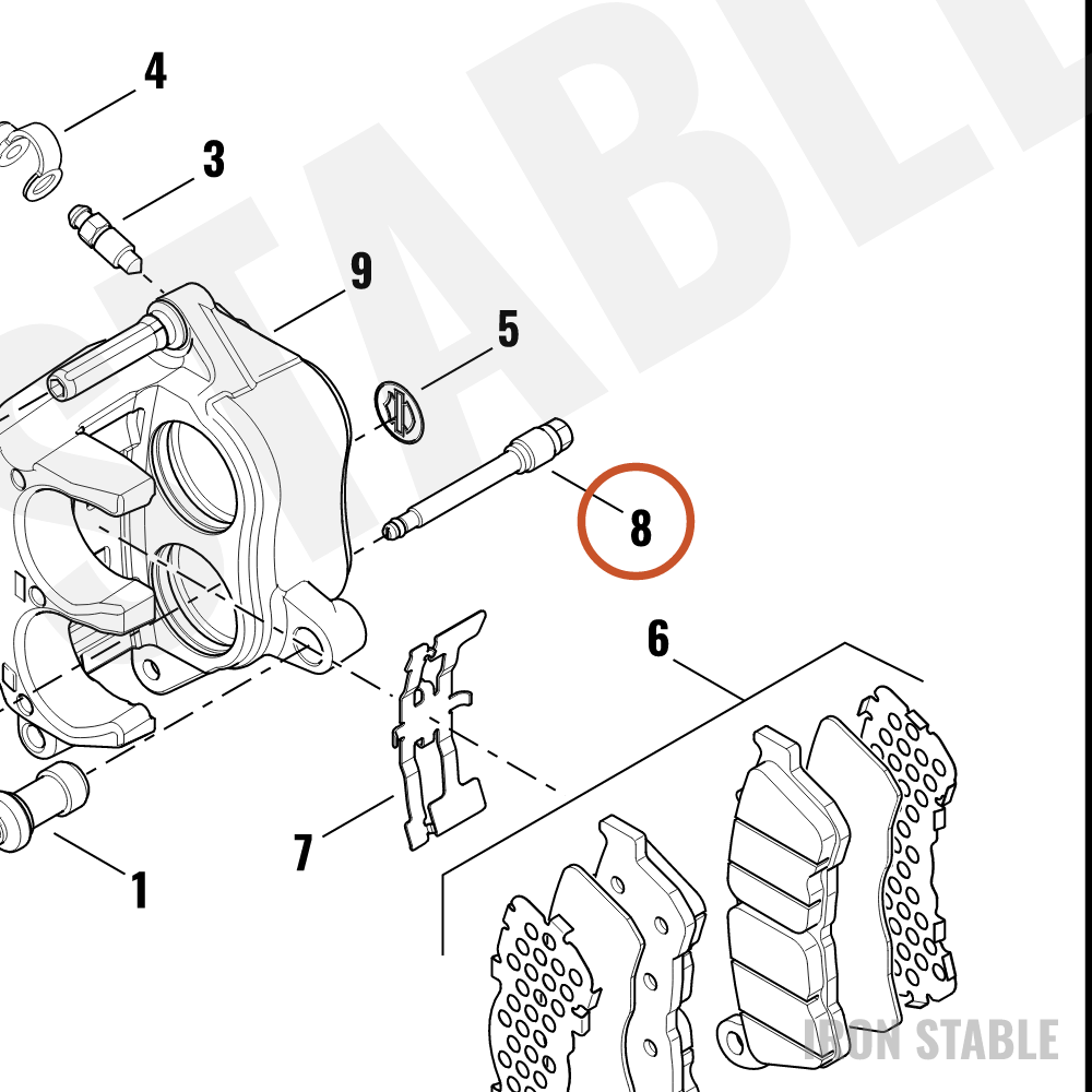 Harley-Davidson Pad Pin, Brake Caliper