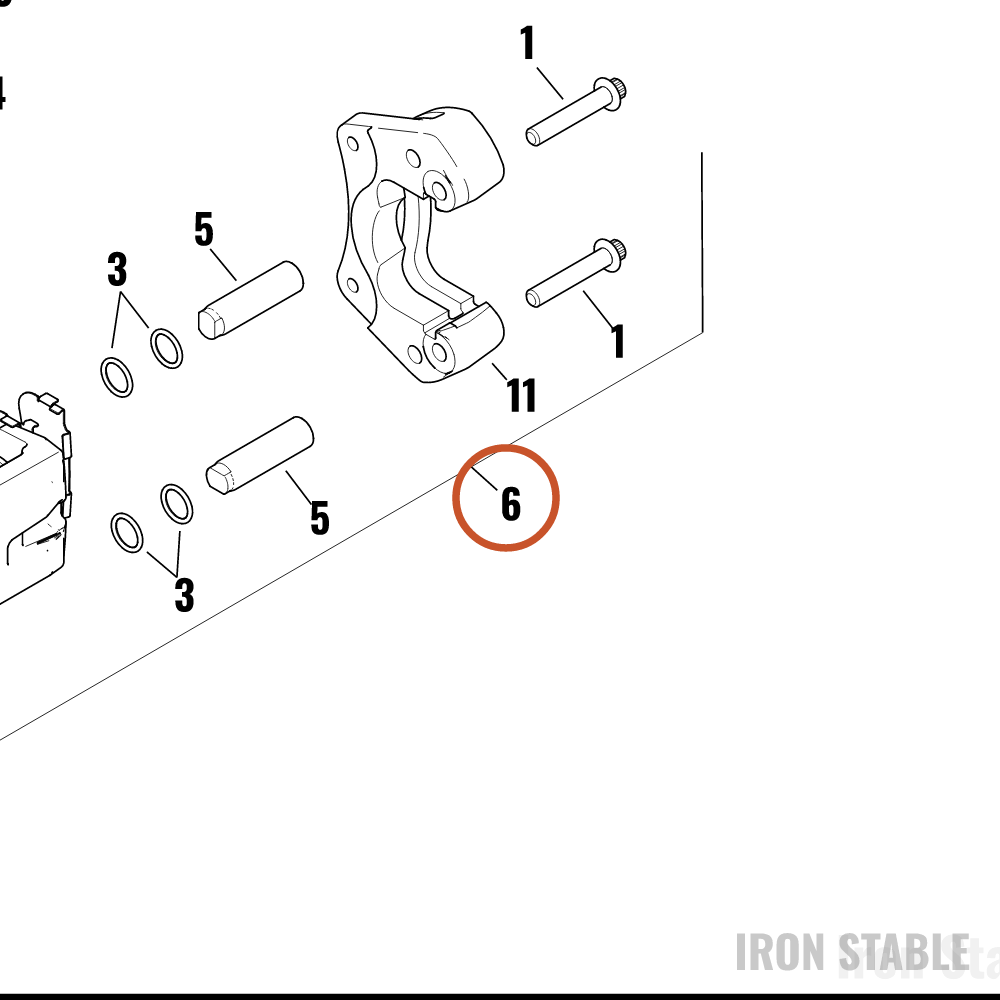Harley-Davidson Caliper, Lh/Rr, Ccw