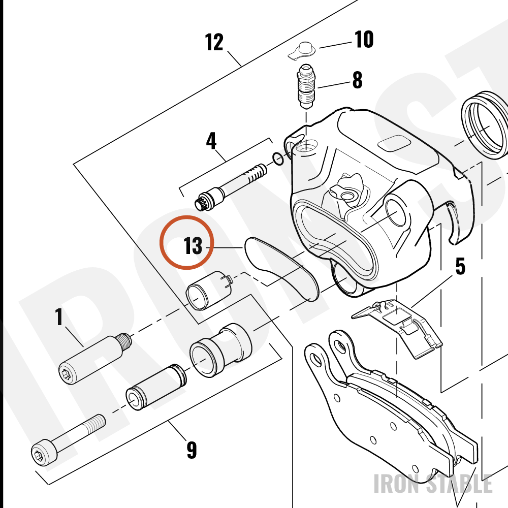 Harley-Davidson Brake Caliper Sub-Component, Insert, B
