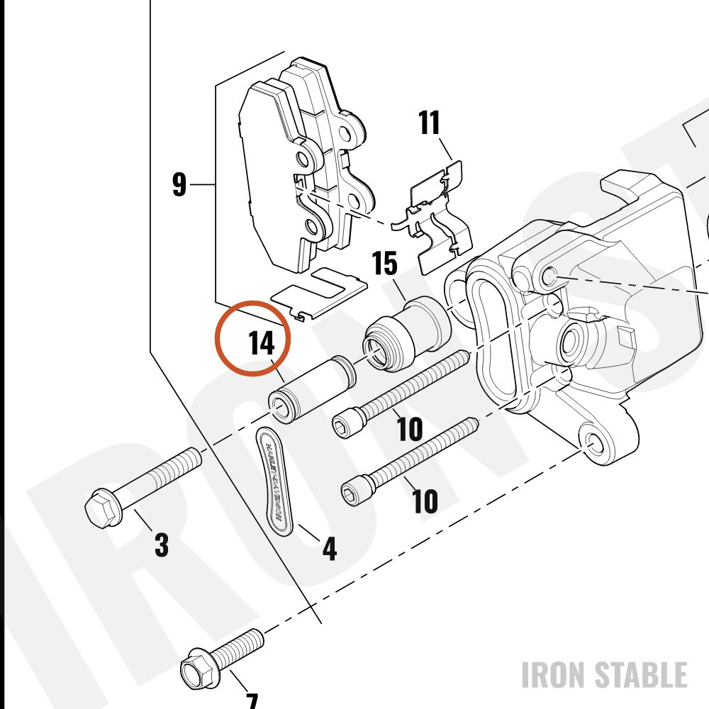 Harley-Davidson Brake Caliper Sub-Component, Sleeve