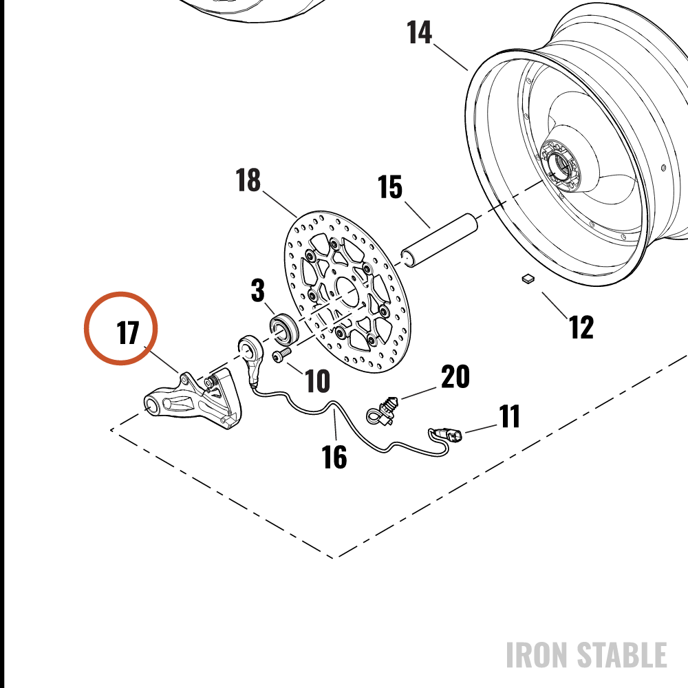 Harley-Davidson Carrier, Brake Caliper, Rr Rctn Br