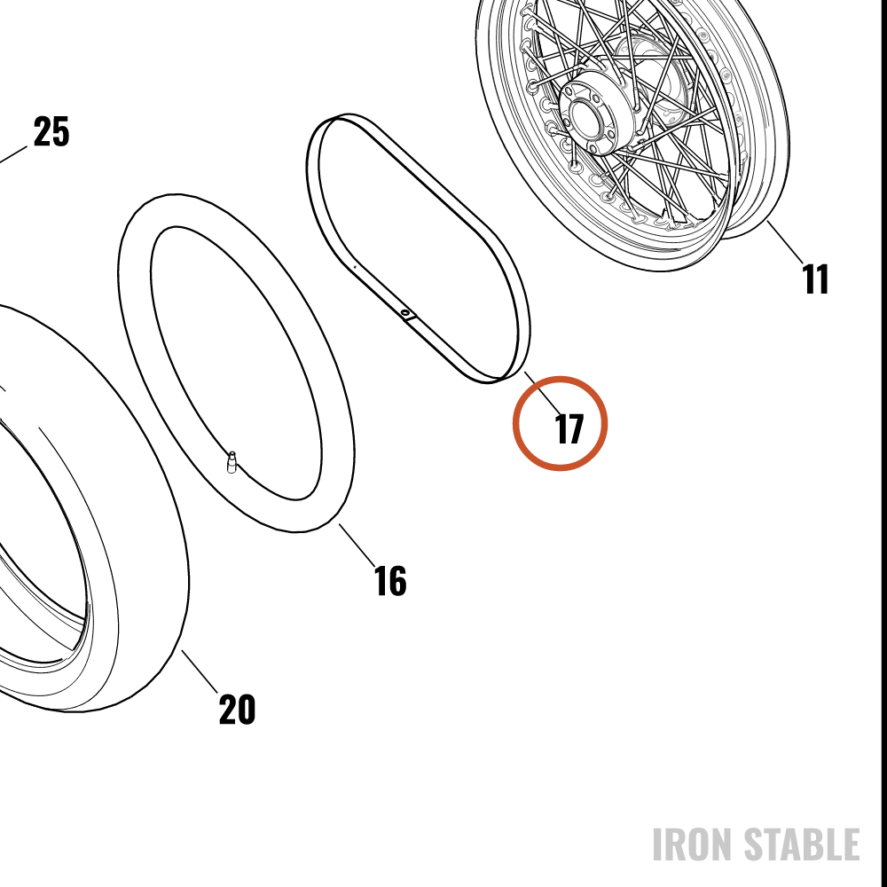 Harley-Davidson Rim Strip, 17x4.5, Cntr Stem(Mic