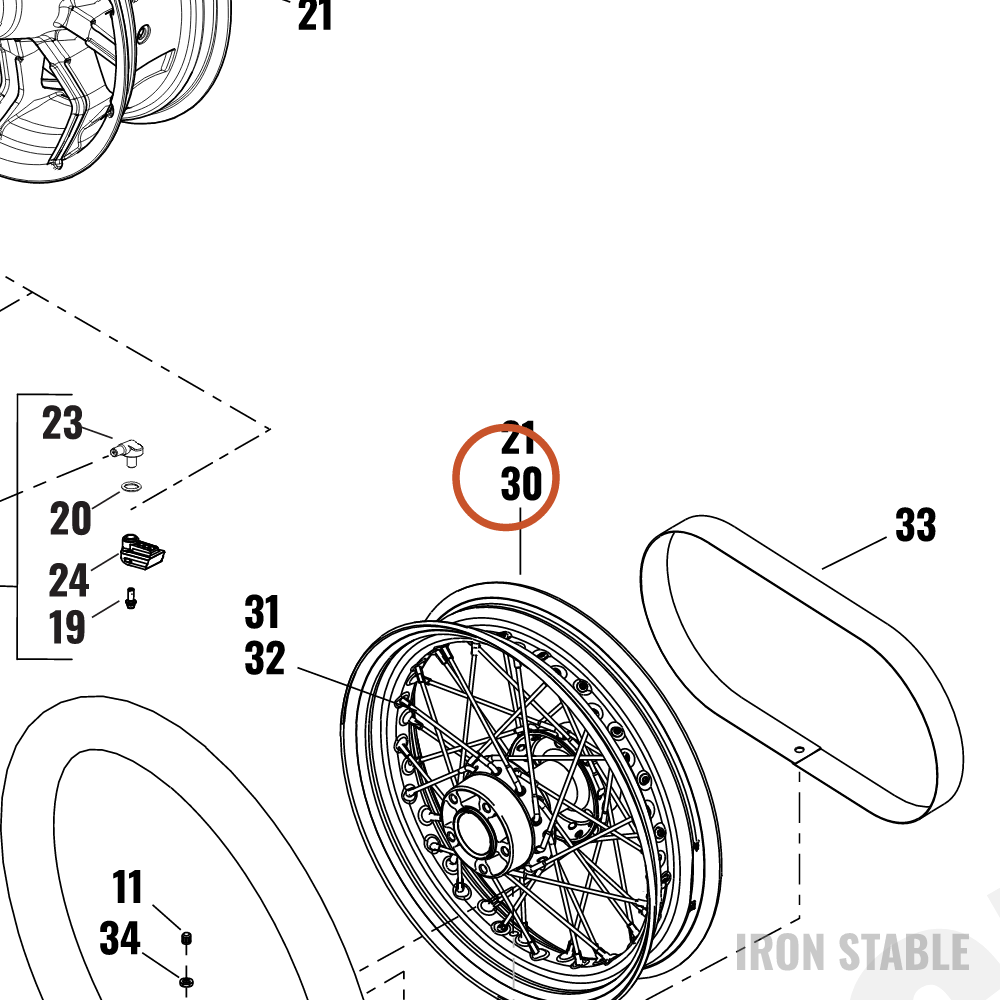 Harley-Davidson Rim, Whl, Rr, Lcd, Chrome, 16x5