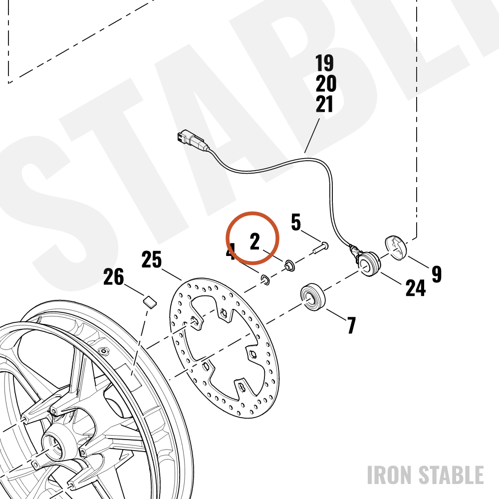 Harley-Davidson Bushing, Front Rotor