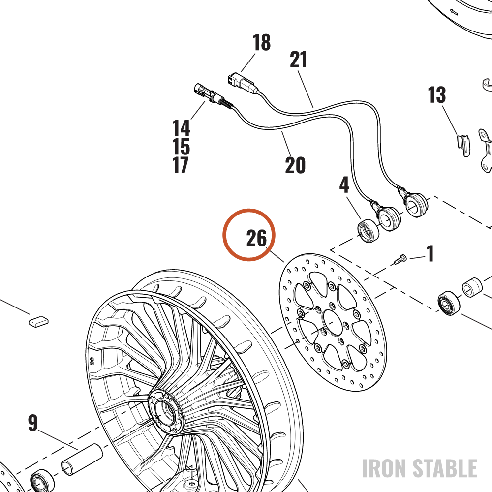 Harley-Davidson Rotor, Brake, Fr, Blk