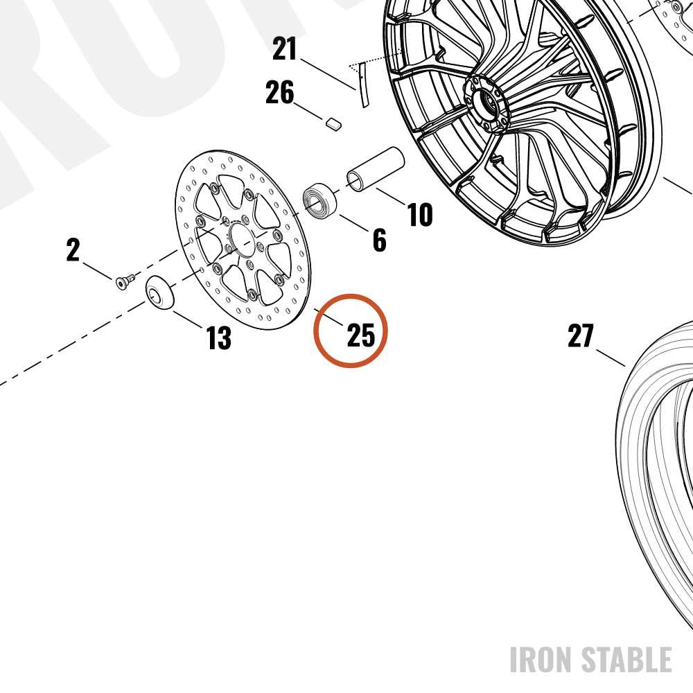 Harley-Davidson Rotor, Brake, Fr, Polished, Turbine