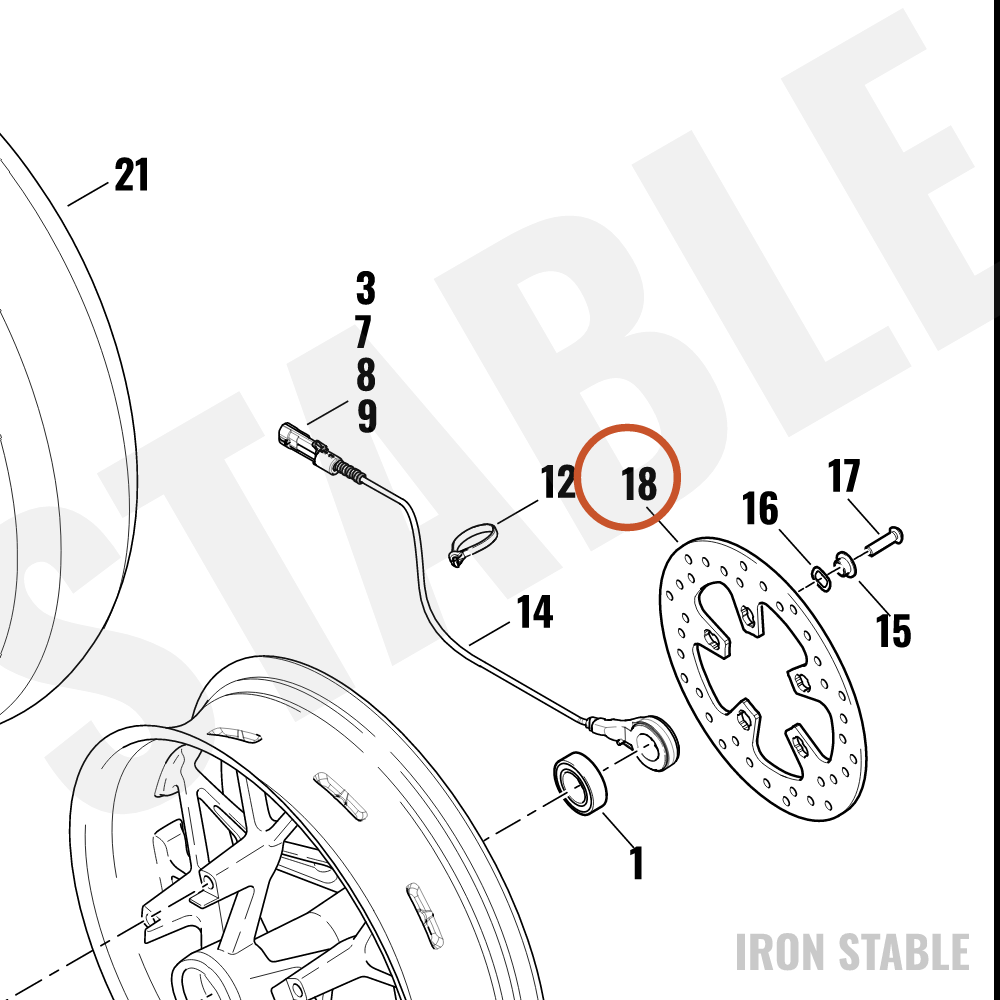 Harley-Davidson Rotor, Brake, Rear, 260x5