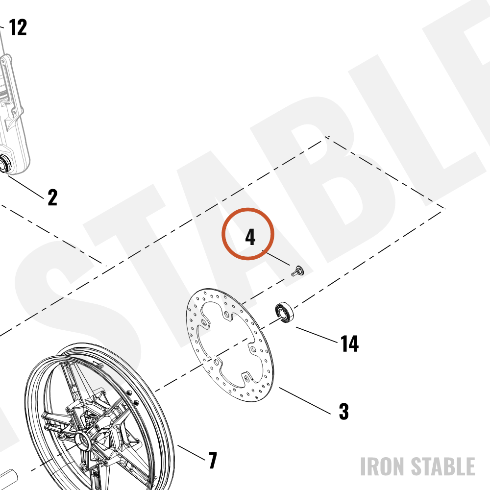 Harley-Davidson Rotor, Brake, Shoulder Bolt Assembly