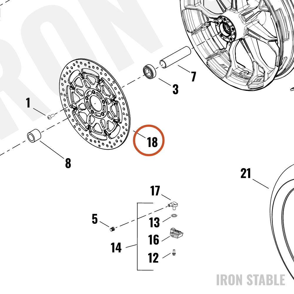 Harley-Davidson Kit, Brake Rtr, 131rr