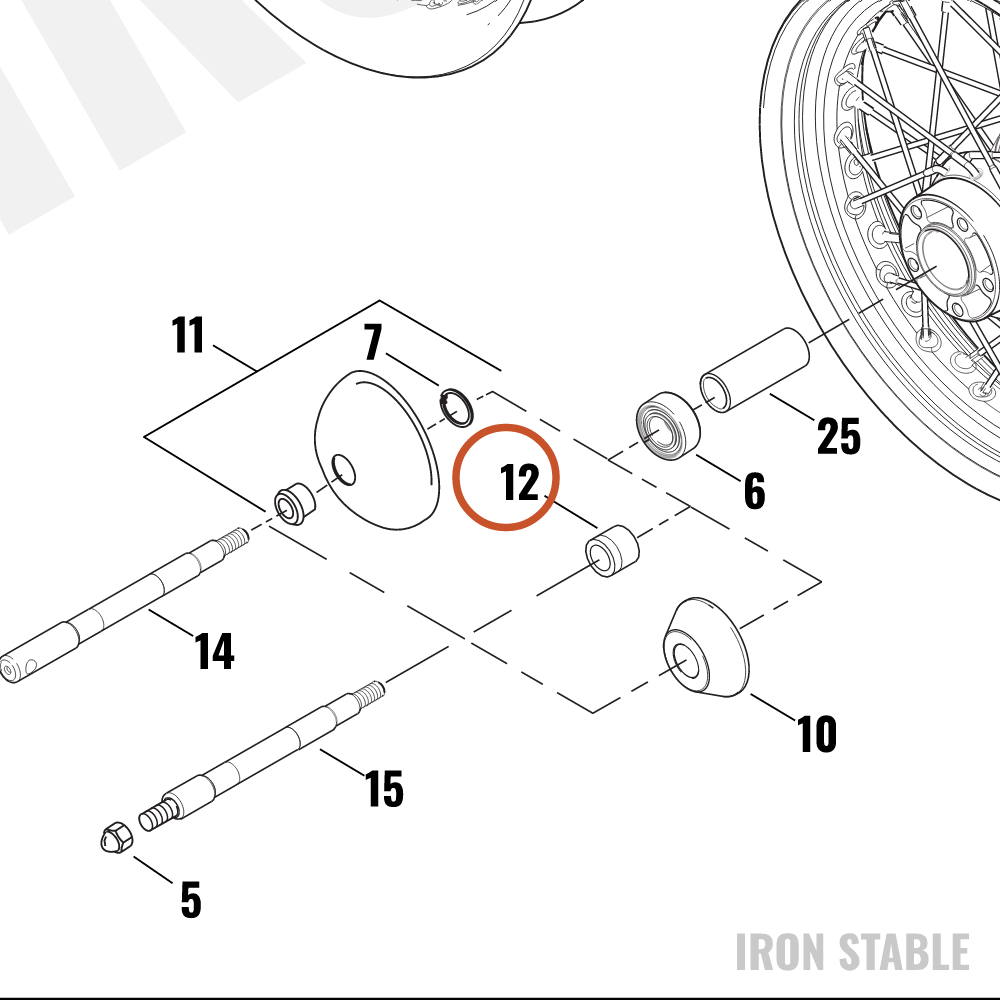 Harley-Davidson Spacer, Front Whl Brng/Zinc Plt