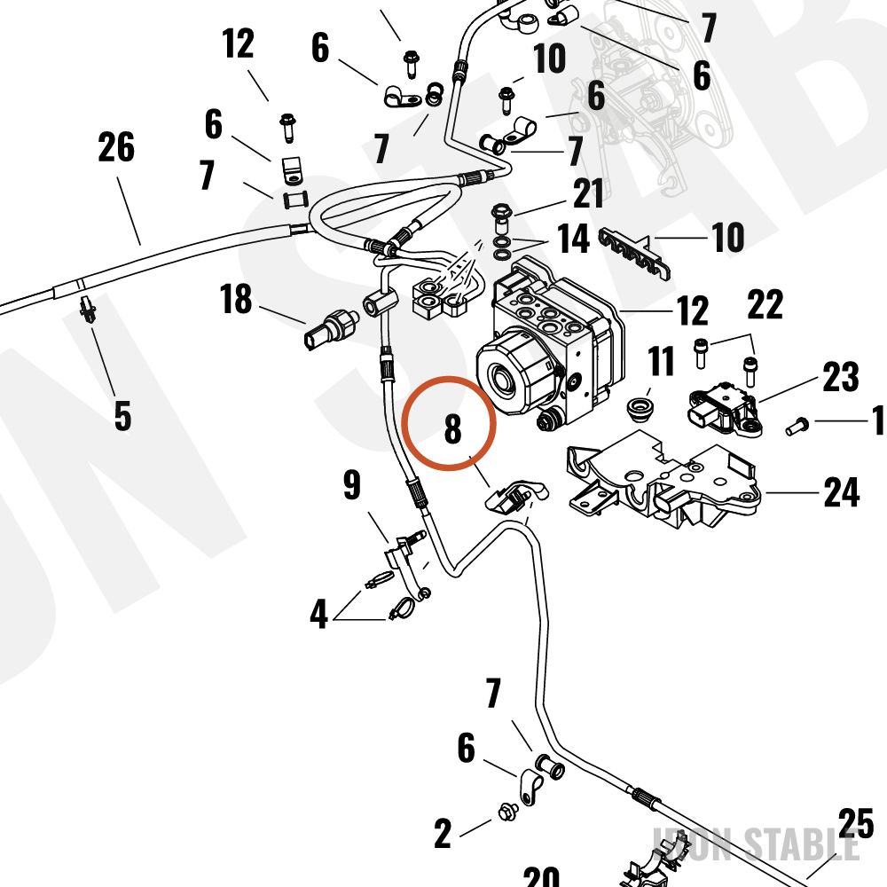 Harley-Davidson Bracket, Brake Mounting, Frame Rail