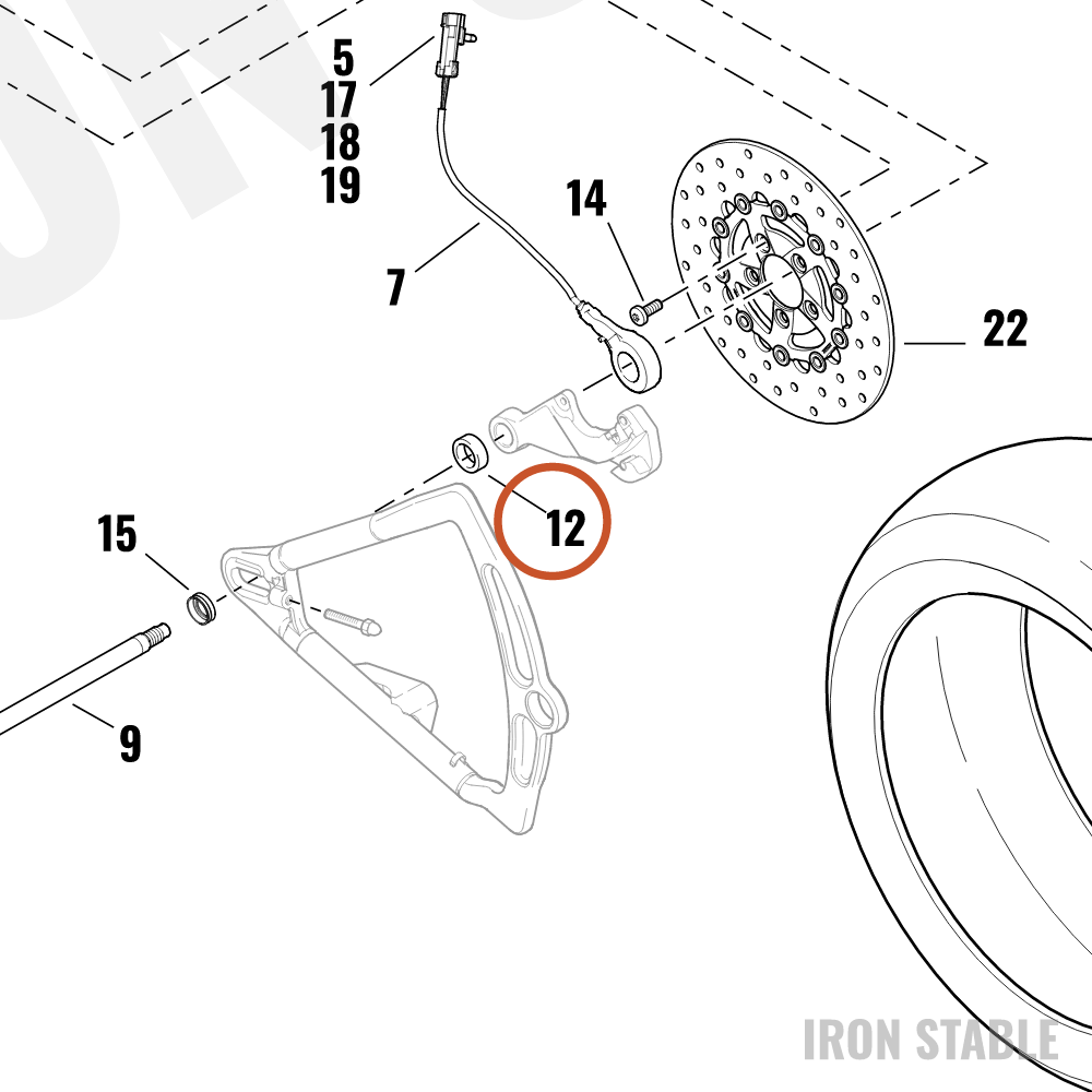 Harley-Davidson Spacer, Rear Wheel, Adj Str, Z
