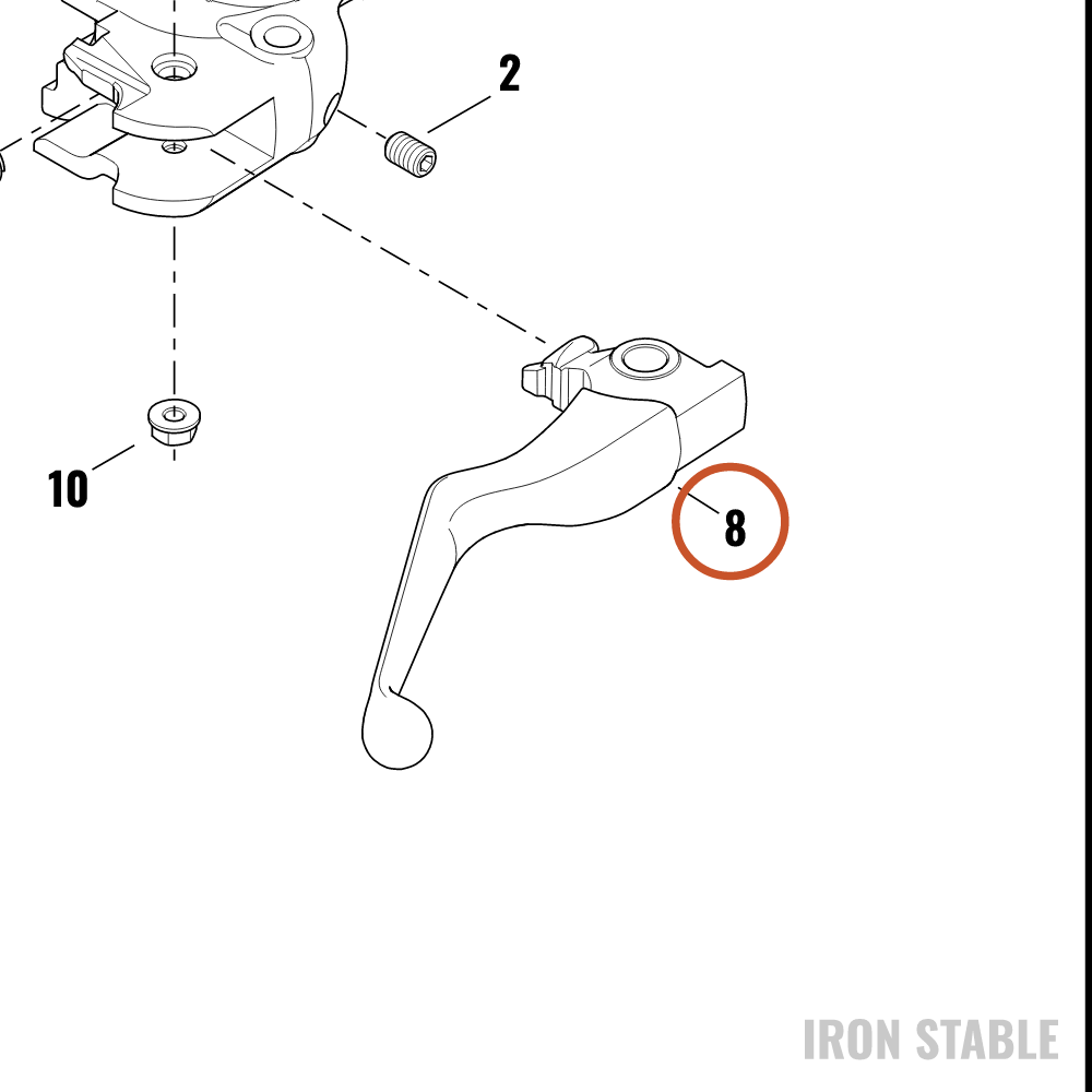 Harley-Davidson Brakelever Assembly, Front, Slvr