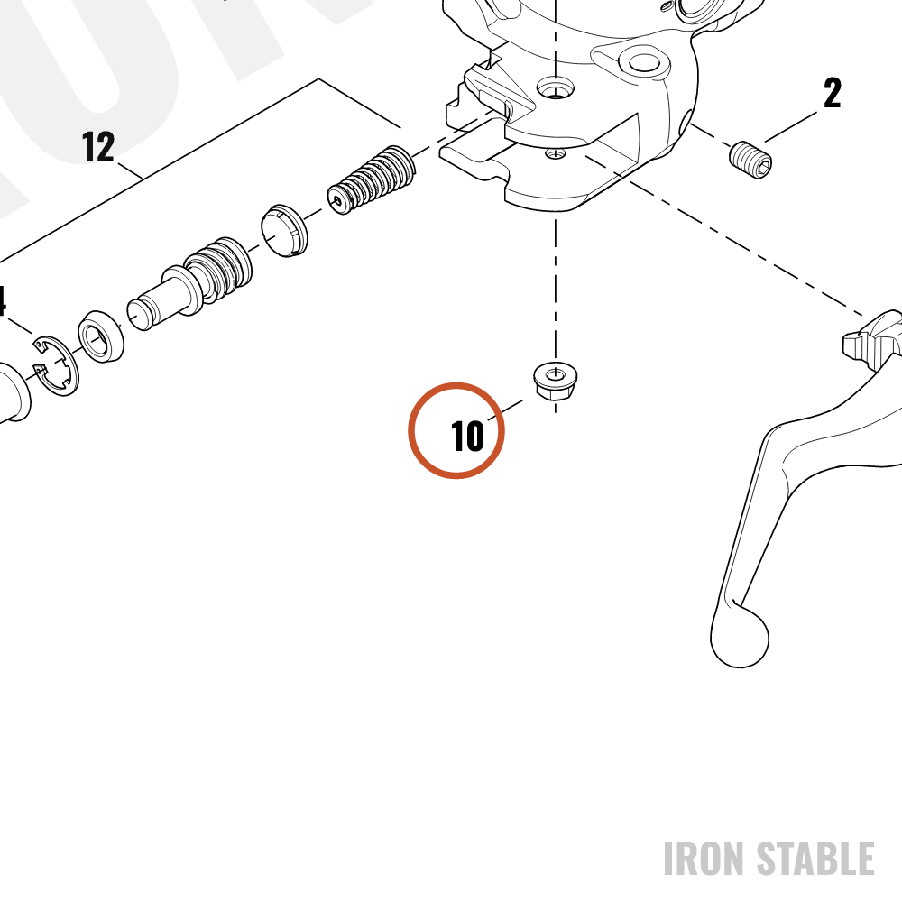 Harley-Davidson Nut, Pivot Pin, Brake Master Cyl