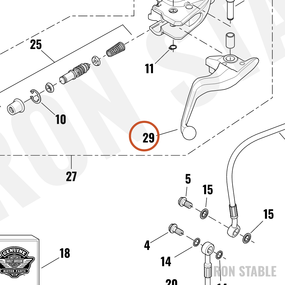 Harley-Davidson Lever Assembly, Brake, Front
